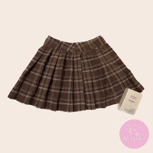 Pleated Skirt With Brown Check Pattern XS